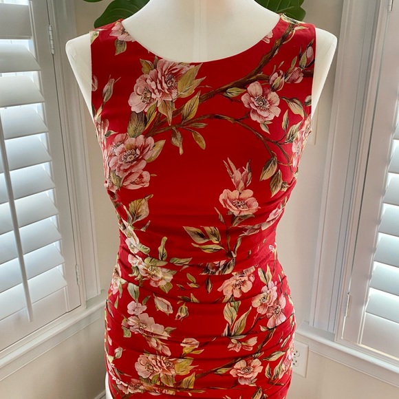 Dolce & gabbana red cherry blossom floral dress size 38 /2 - Picture 7 of 10